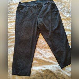 Glamour X Lane Bryant Women's Plus Sz 22 Gray Striped Pants Wide Leg Dress Pants